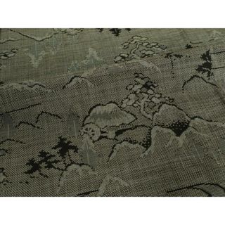 平和屋着物■本場大島紬　9マルキ　風景文　正絹　逸品　DAAO0689xg(着物)