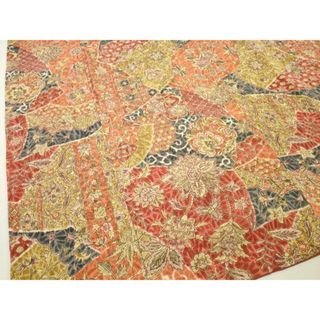 平和屋着物■上質な小紋　更紗花文　やまと誂製　正絹　逸品　DAAO0699xg(着物)