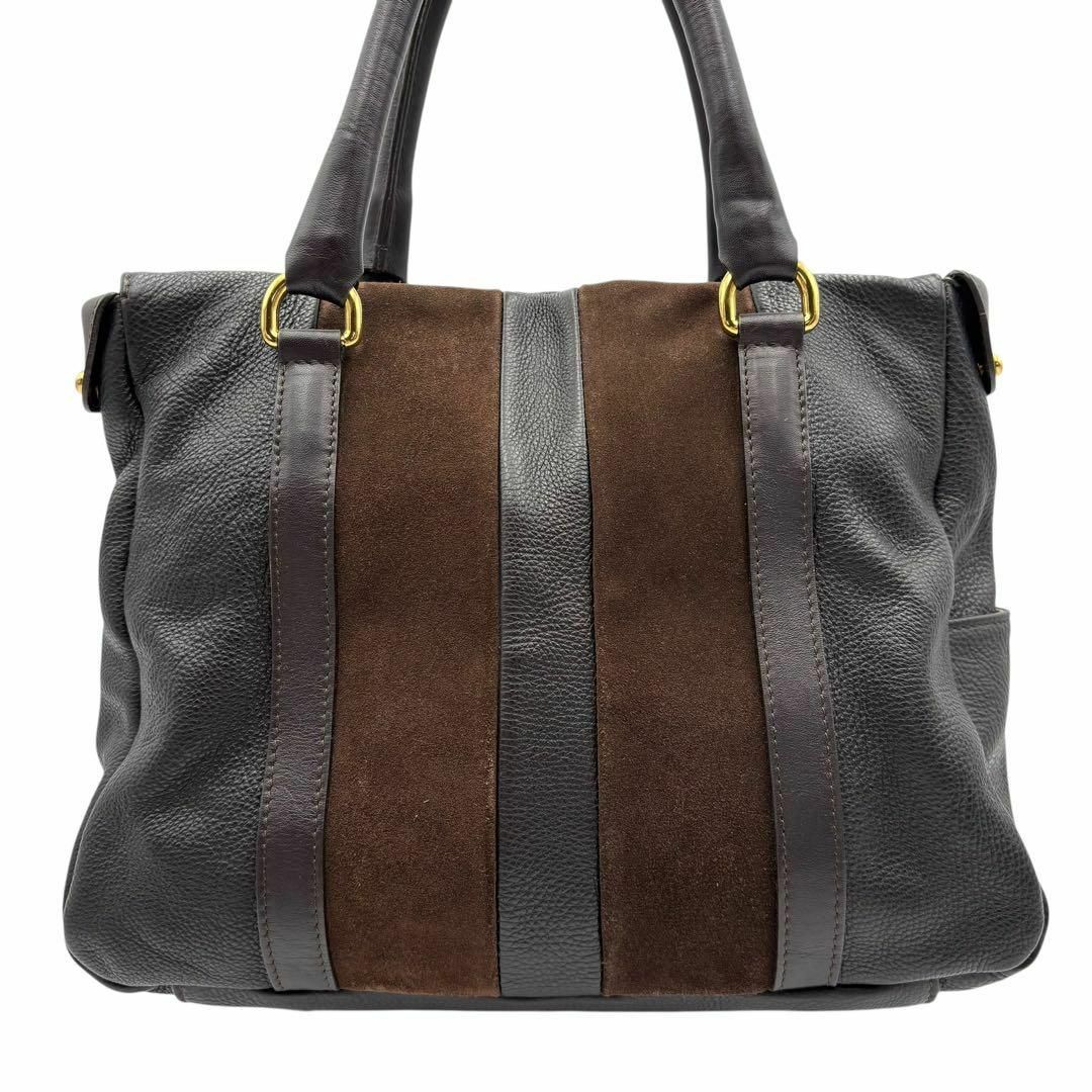 通販 - FURLA 美品 スエード ブラック トートバッグ フルラ FURLA バッグ