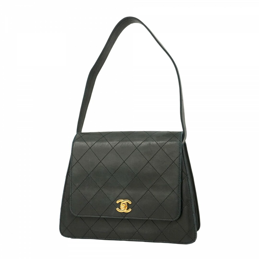 CHANEL - 【5ec3109】シャネル ショルダーバッグ マトラッセ ラムスキン ブラック ゴールド金具【中古】レディース