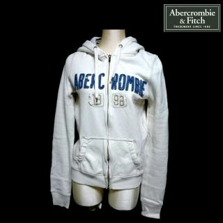 アバクロンビーアンドフィッチ(Abercrombie&Fitch)のアバクロ♥ダブルジップ スウェット パーカー オフホワイト/レディース M(パーカー)