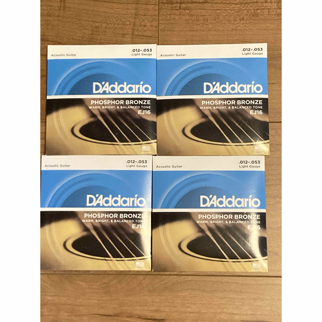 【新品】4セット ダダリオアコースティックギター弦 楽器のギター(アコースティックギター)の商品写真