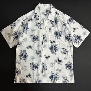未使用【HALHAM】花柄プリント 半袖オープンカラーシャツ 薔薇 ボタニカル(シャツ)