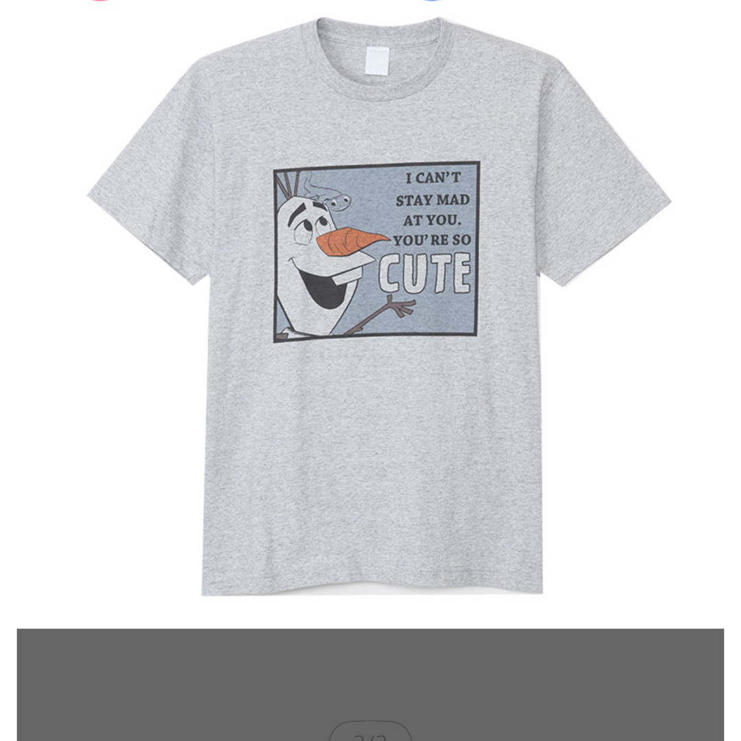 Disney(ディズニー)のkittos ノスタルジカ ディズニー オラフ 半袖 Tシャツ グレー メンズのトップス(Tシャツ/カットソー(半袖/袖なし))の商品写真