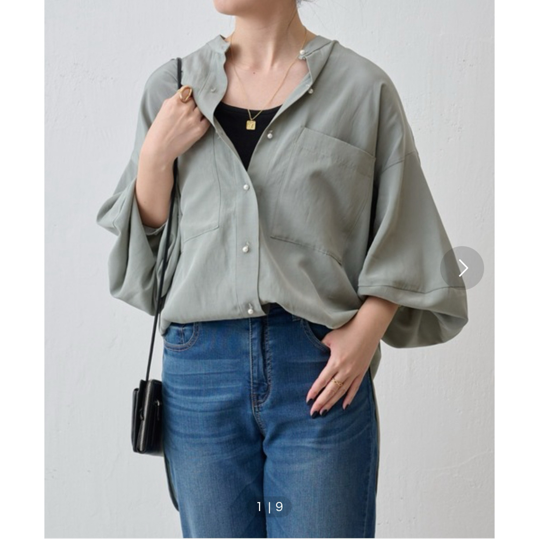BEARDSLEY - 未使用近 パールボタン袖バルーンシャツ 定価24,200 BEARDSLEY - 未使用近 パールボタン袖バルーンシャツ 定価24,200