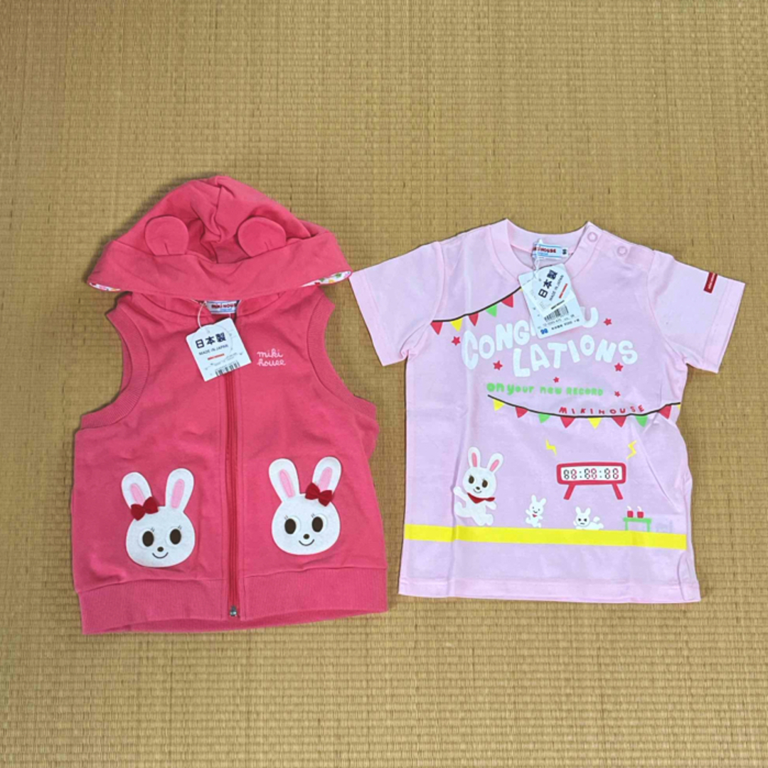 mikihouse(ミキハウス)のミキハウス パーカーベスト Tシャツ キッズ/ベビー/マタニティのキッズ服女の子用(90cm~)(Tシャツ/カットソー)の商品写真
