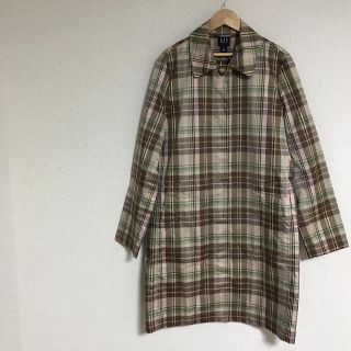 ギャップ(GAP)のGAP 春コート ステンカラーコート チェック 美品(スプリングコート)