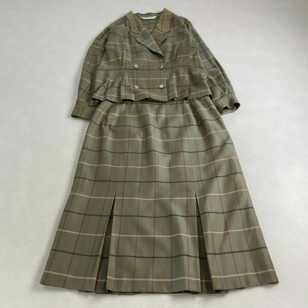 BURBERRY - バーバリー　スーツセットアップ　ノバチェック　ダブル　ロゴボタン　シルク　ウール