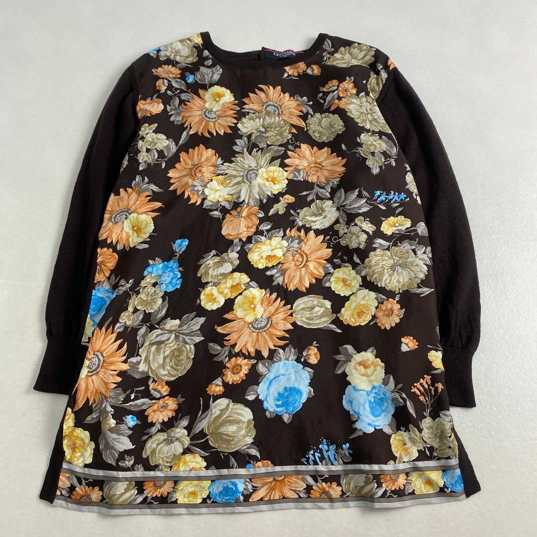 LEONARD - 美品　レオナール　チュニック　LEONARD 金ボタン ニット シルク セーター