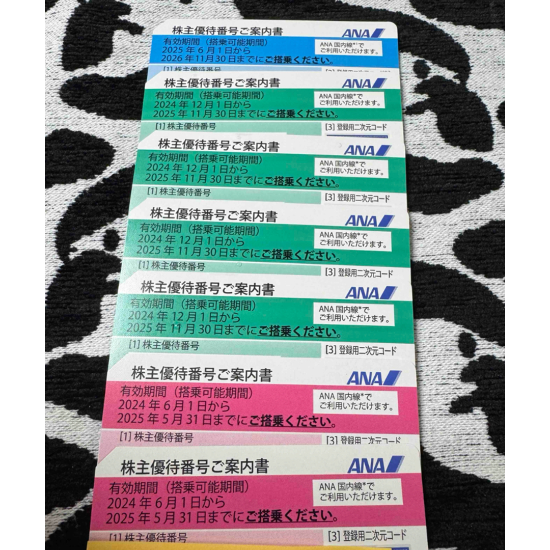 ANA 株主優待券 計7枚/有効期限2025年5月31日〜2026年11月30日 チケットの乗車券/交通券(航空券)の商品写真