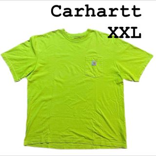 カーハート(carhartt)の古着 Carhartt ポケットTシャツ 黄緑 ポケT XL(Tシャツ/カットソー(半袖/袖なし))