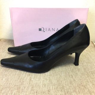 ダイアナ(DIANA)の美品☆ダイアナ/DIANA 25.0 ポインテッドパンプス 黒(ハイヒール/パンプス)