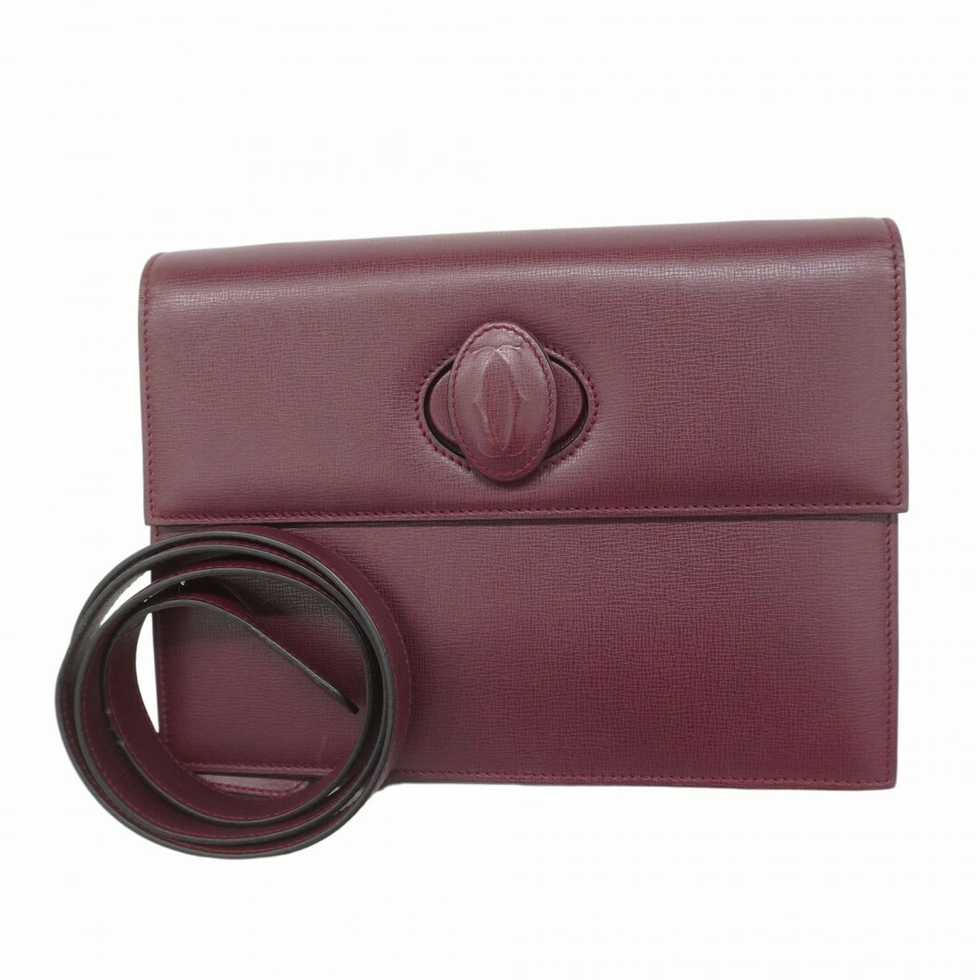 Cartier - 【5ec3393】カルティエ ショルダーバッグ マスト レザー ボルドー ゴールド金具【中古】レディース