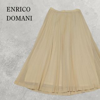 ヴィンテージ(VINTAGE)のENRICO DOMANI ベージュ シフォン プリーツスカート(ロングスカート)
