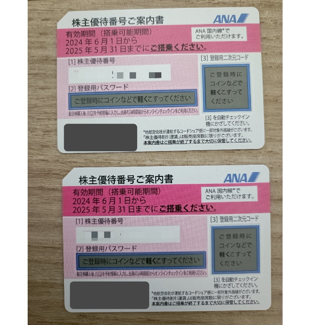 ANA(全日本空輸)(エーエヌエー(ゼンニッポンクウユ))のANA 全日空 株主優待 チケット 2枚 チケットの優待券/割引券(その他)の商品写真