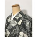 【中古】Sサイズ ウール グレー地に花格子文様