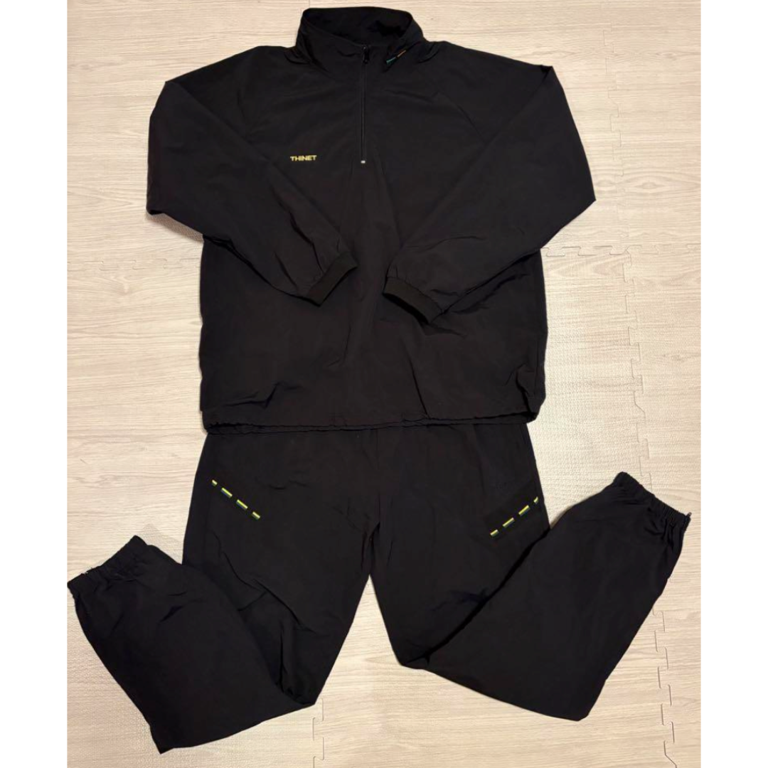 THINETシンネット3点セット ナイロン上下セットアップジャケット 長袖シャツ 3点セットTHINETシンネット ナイロン上下セットアップ