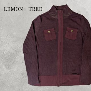 ヴィンテージ(VINTAGE)のLEMON TREE バーガンディ ジップアップジャケット　90s(ブルゾン)