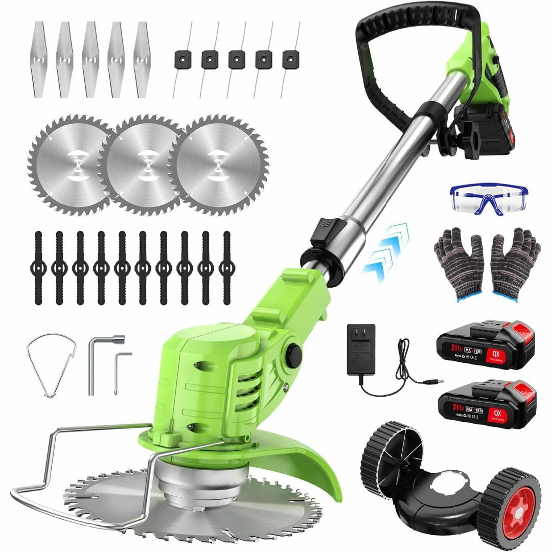 草刈り機 充電式 高性能 21V 4000mAhのバッテリー総容量 強力電動草刈