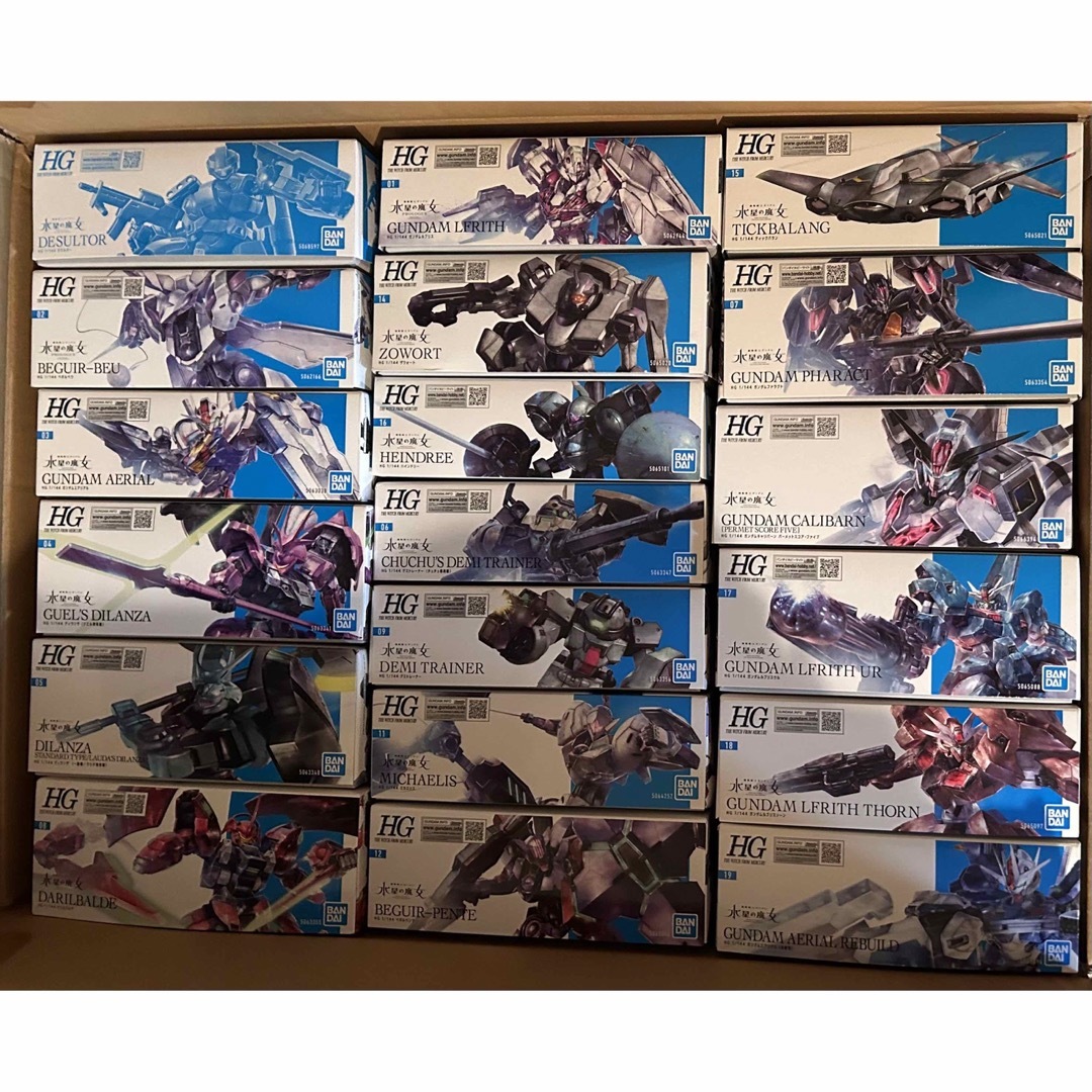 BANDAI(バンダイ)のHG 1/144 水星の魔女 ガンプラ 19体セット エンタメ/ホビーのおもちゃ/ぬいぐるみ(模型/プラモデル)の商品写真