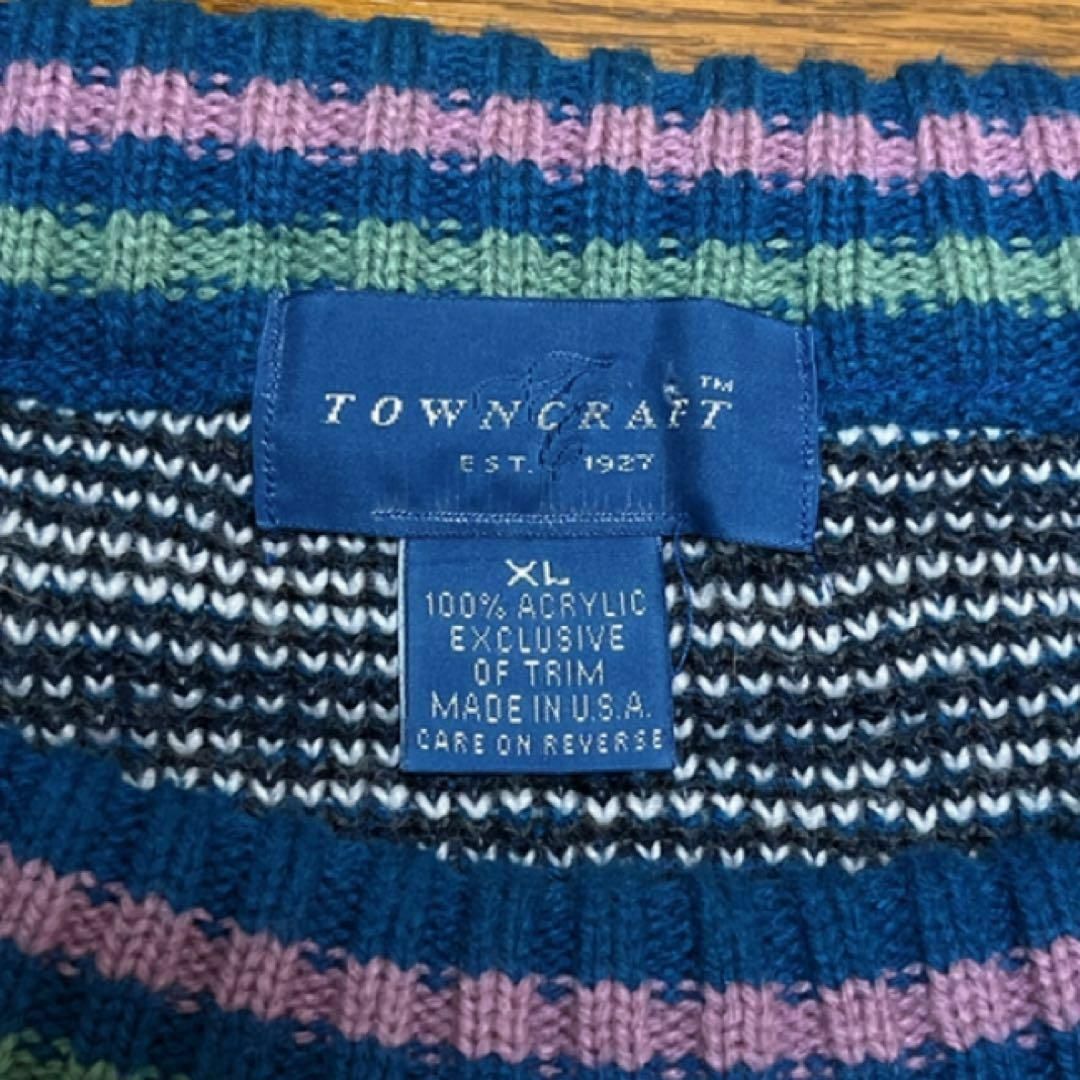 TOWNCRAFT - 80-90s USA製 TOWNCRAFT タウンクラフト ニット 総 TOWNCRAFT - 80-90s USA製 TOWNCRAFT タウンクラフト ニット 総