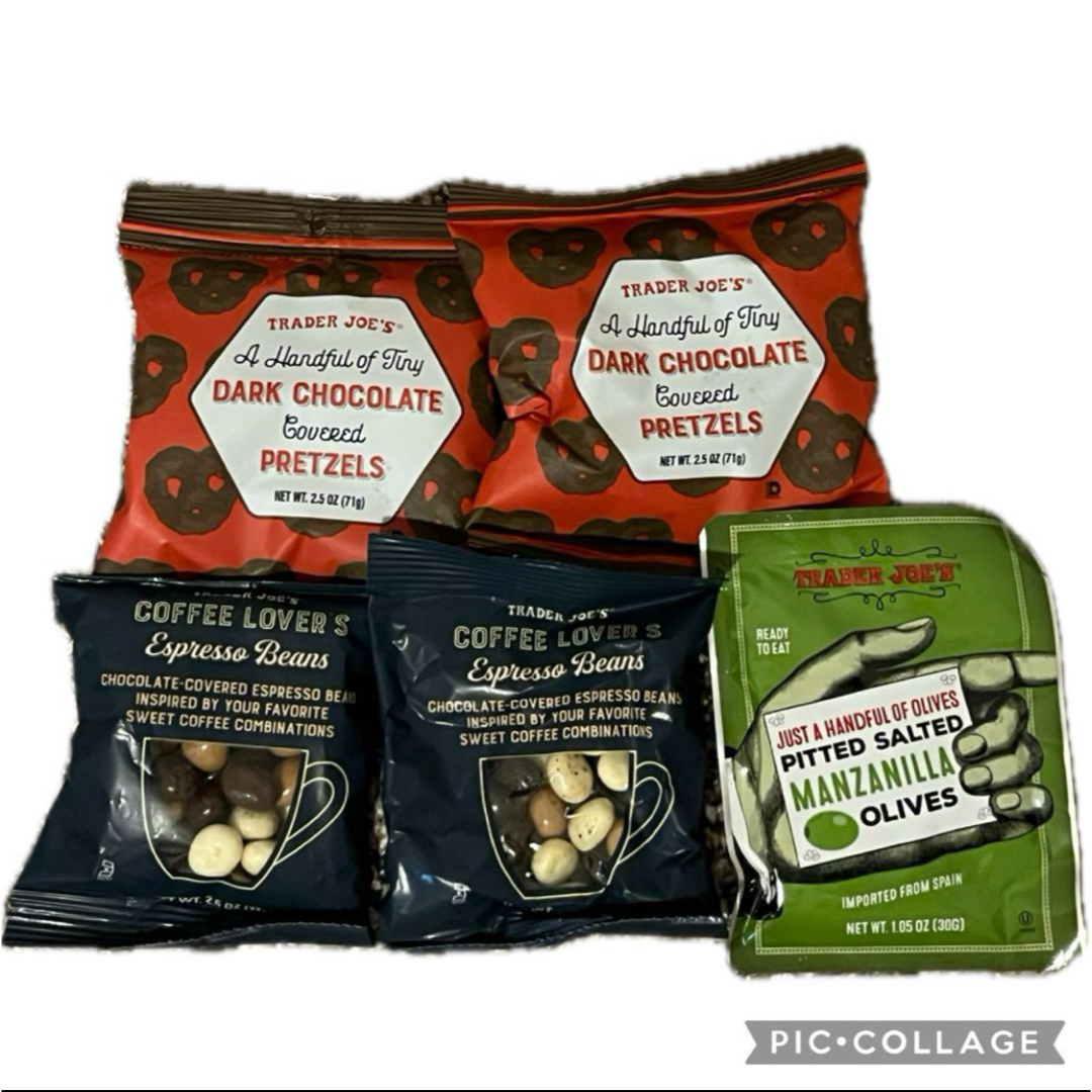 Starbucks Coffee(スターバックスコーヒー)のトレジョ/ミニチョコプレッツェル、エスプレッソビーンズ、マンサニージャオリーブ 食品/飲料/酒の食品(菓子/デザート)の商品写真