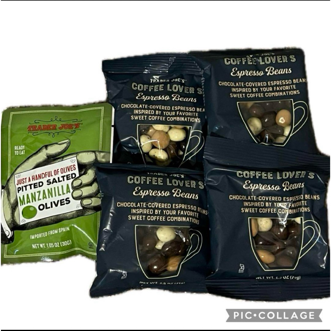DEAN & DELUCA(ディーンアンドデルーカ)のTrader Joe's/トレジョ エスプレッソビーンズ、マンサニージャオリーブ 食品/飲料/酒の食品(菓子/デザート)の商品写真