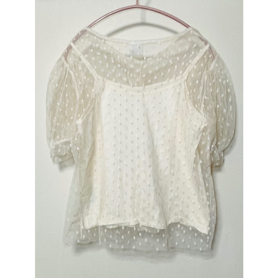 ZARA KIDS - ZARA KIDS ドット柄 シースルー トップス 160 164