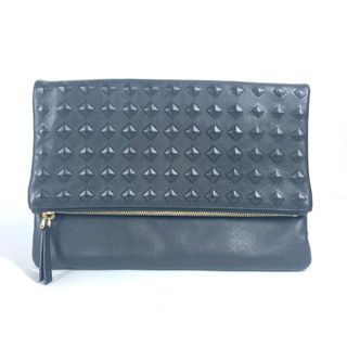 エムシーエム(MCM)のエムシーエム MCM ロゴ カバン ポーチ セカンドバッグ 2つ折り クラッチバッグ レザー ブラック 美品(クラッチバッグ)