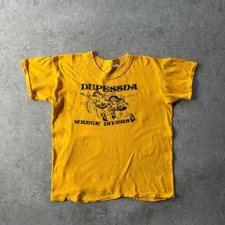ヴィンテージ(VINTAGE)の70s80s ヴィンテージtシャツ USA製 イエロー L スキューバ(Tシャツ/カットソー(半袖/袖なし))