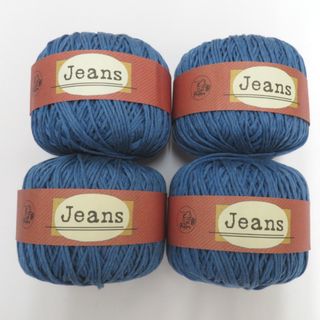 パピー(Puppy)のPUPPY (パピー（毛糸）) 毛糸 Jeans ジーンズ 色番503 ブルー系 4玉セット コットン糸 春夏毛糸 手芸材料 編み物 綿100％(生地/糸)