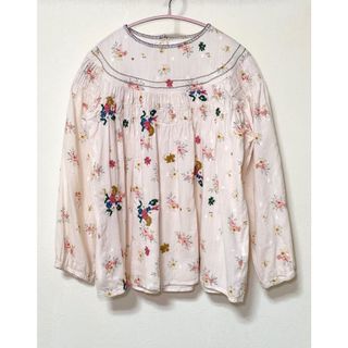 ザラキッズ(ZARA KIDS)のZARA  KIDS フラワー プリント 刺繍 ブラウス 160 164(ブラウス)