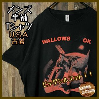 ワローズ バンド バンT 人物 メンズ ブラック XL 古着 半袖 Tシャツ(Tシャツ/カットソー(半袖/袖なし))