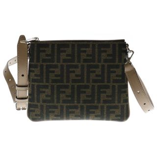 フェンディ(FENDI)のFENDI フェンディ ズッカ アフターバッグ ブラウン キャンバス×レザー ショルダーバッグ 7N0146(ショルダーバッグ)