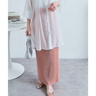 ★新品　アコーディオンプリーツナロースカート(ロングスカート)