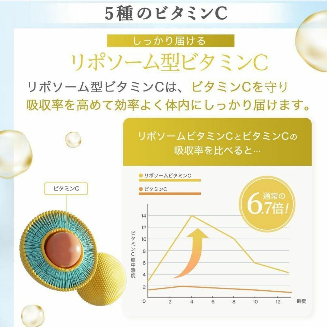 キテン リポソーム ビタミンC サプリメント 2000mg 120カプセル メンズのジャケット/アウター(ノーカラージャケット)の商品写真
