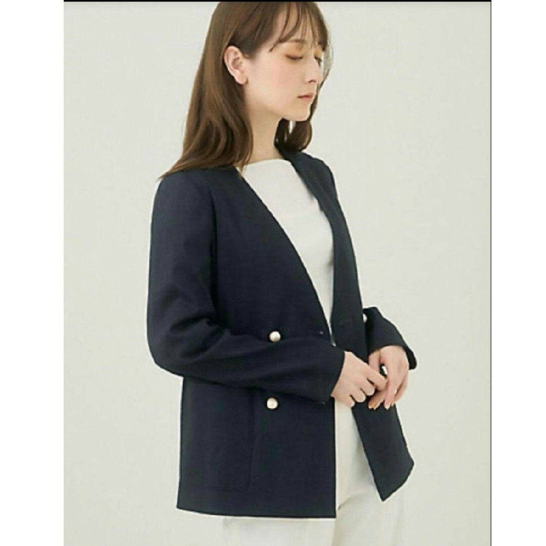 【超お買い得！】 ANAYI - 新品タグ付き✨アナイ リネンオックスダブルジャケット ジャケット・アウター