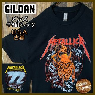 ギルダン(GILDAN)のバンド メタリカ ギルダン メンズ ブラック M USA古着 半袖 Tシャツ(Tシャツ/カットソー(半袖/袖なし))