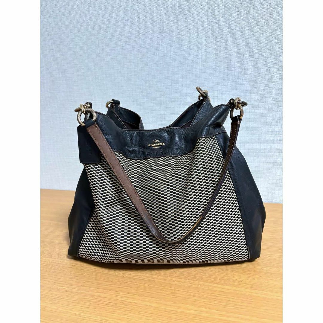 COACH - COACH ショルダーバッグ ハンドバッグ ブラック チェック柄