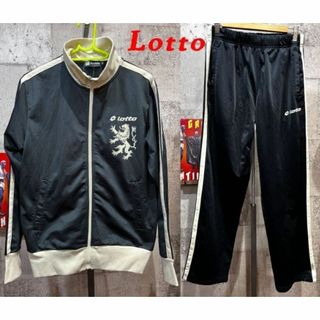 ロット(lotto)の美品 Lotto ジャージ 上下セットアップ 黒/アイボリー M メンズ ロット(ジャージ)