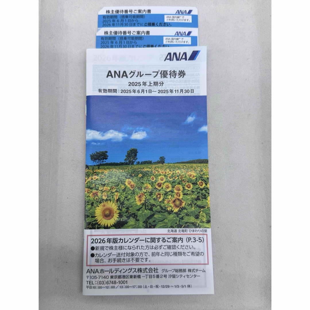 ANA 株主優待 2枚 冊子付き チケットの乗車券/交通券(航空券)の商品写真