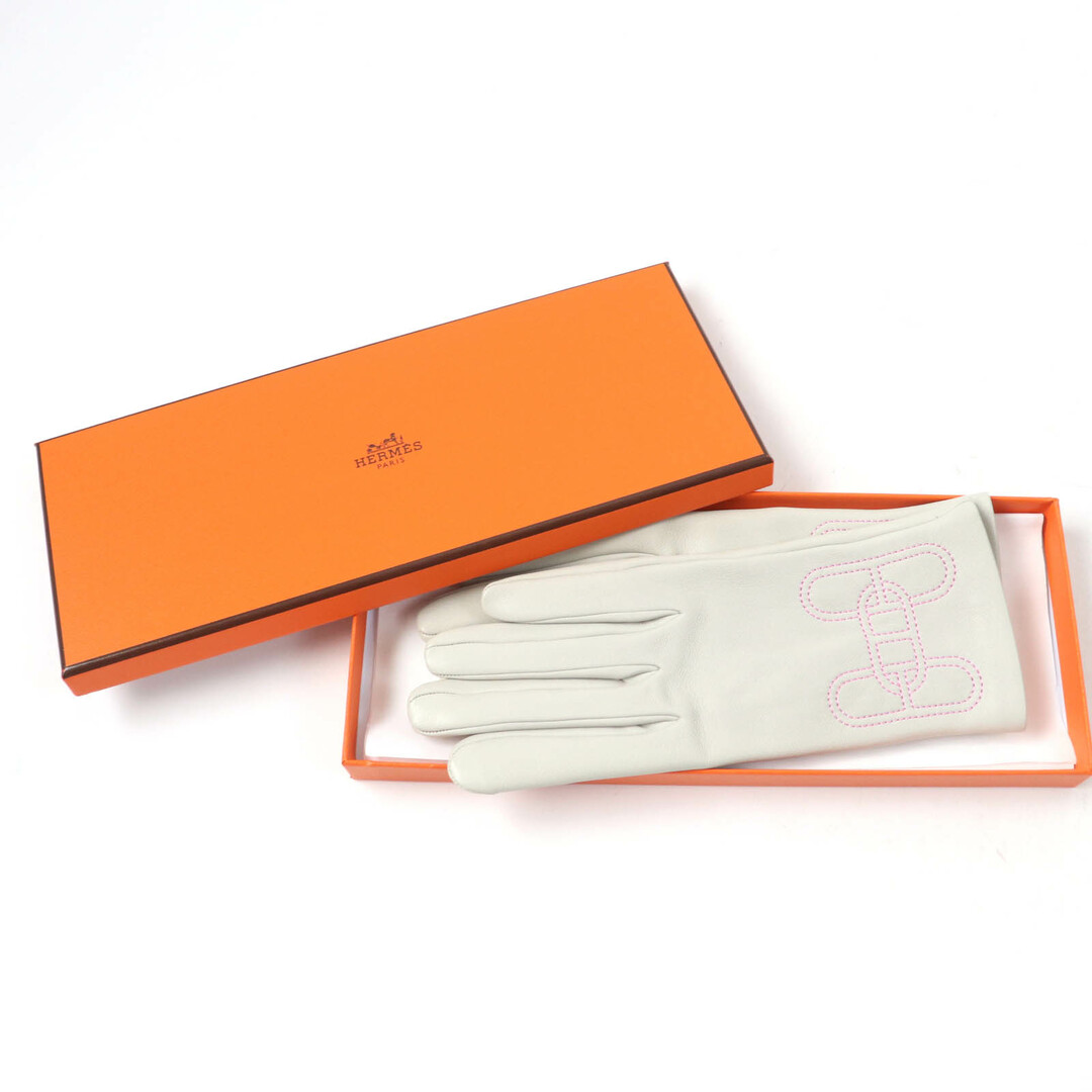 HERMES エルメス 手袋 グローブ バスティーユ メタリック #7.5