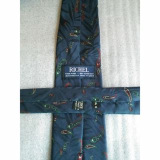 RICHEL　ハンドメイド　ペイズリープリント柄　シルクネクタイ　スペイン製