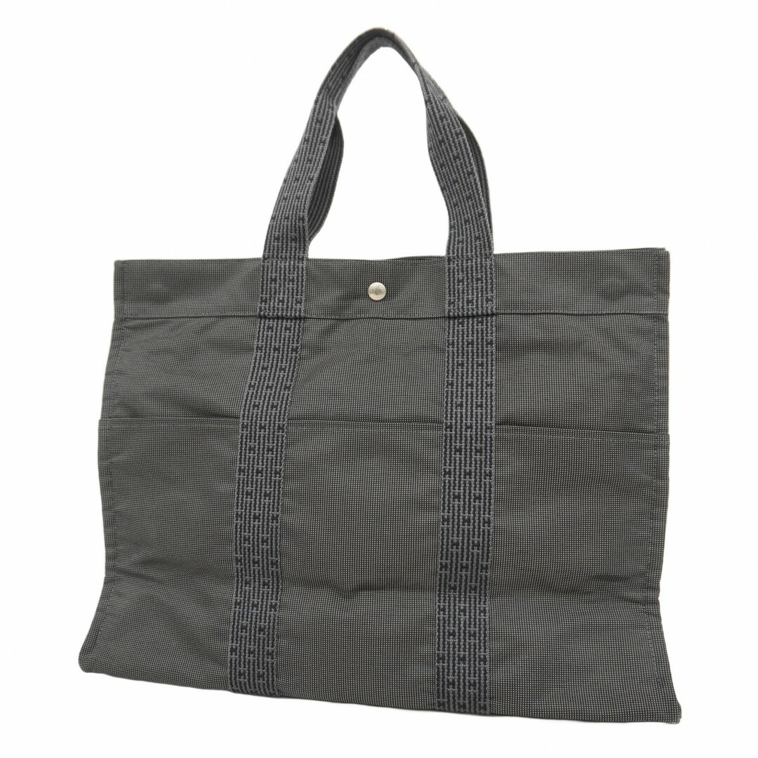 HERMES - 【5ec3744】エルメス トートバッグ エールラインGM キャンバス グレー シルバー金具【中古】レディース
