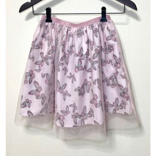 エイチアンドエム(H&M)のH&M 蝶々柄 ラメ入り チュール スカート 130(スカート)