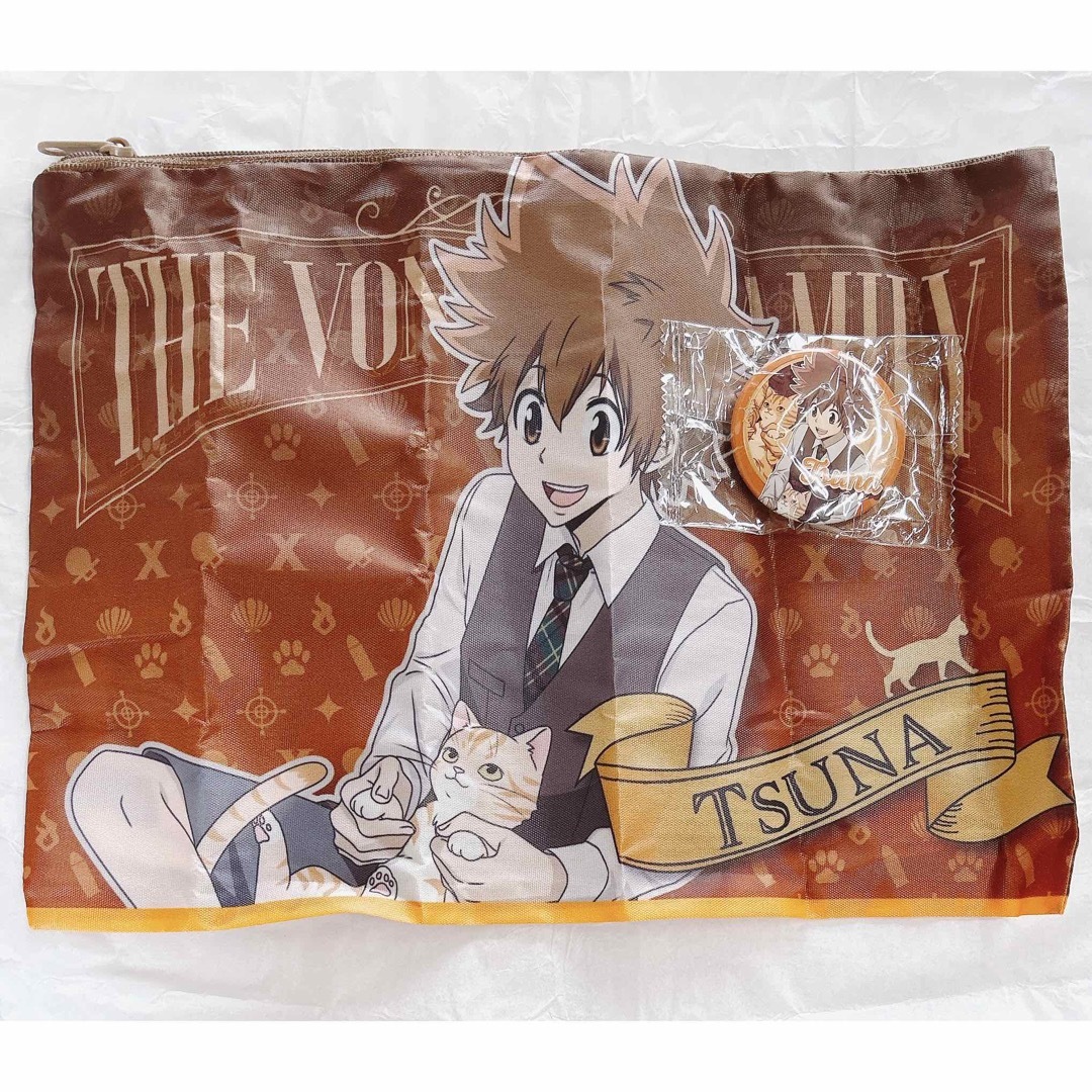 T-ARTS(タカラトミーアーツ)の家庭教師ヒットマンREBORN! 沢田綱吉 with cat ポーチ 缶バッジ エンタメ/ホビーのアニメグッズ(その他)の商品写真