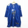 XL★古着 ナイキ NIKE 半袖 ビンテージ フットボール Tシャツ メンズ NFL ニューヨークジャイアンツ デビッドウィルソン 22 大きいサイズ Vネック 青 ブルー ユニフォーム ゲームシャツ アメフト スーパーボウル 25may12 中古