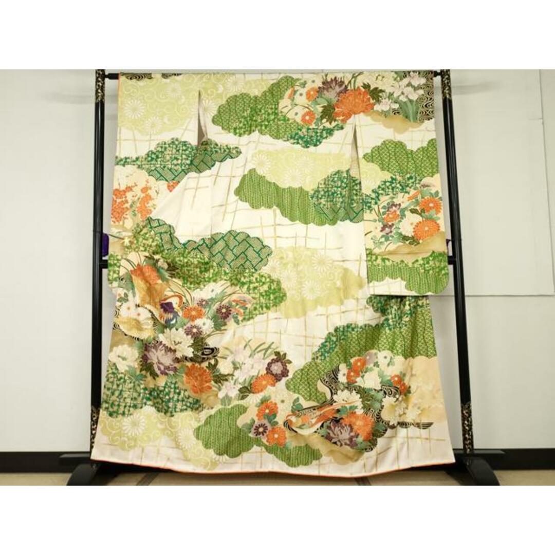平和屋着物□豪華振袖 駒刺繍 鴛鴦草花文 金糸 金彩 正絹 逸品 平和屋着物□豪華振袖 駒刺繍 鴛鴦草花文 金糸 金彩 正絹 逸品