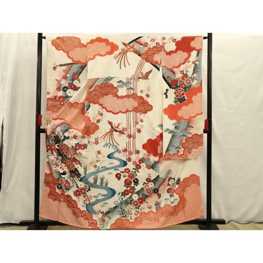 平和屋着物□豪華振袖 駒刺繍 草花文 金彩 正絹 逸品 AAAS8892dt 平和屋着物□豪華振袖 駒刺繍 草花文 金彩 正絹 逸品 AAAS8892dt