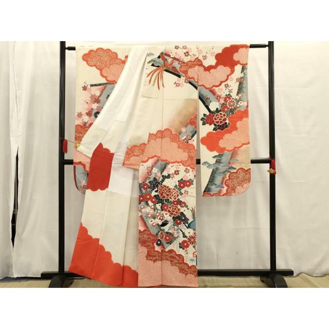 平和屋着物□豪華振袖 駒刺繍 草花文 金彩 正絹 逸品 AAAS8892dt 平和屋着物□豪華振袖 駒刺繍 草花文 金彩 正絹 逸品 AAAS8892dt